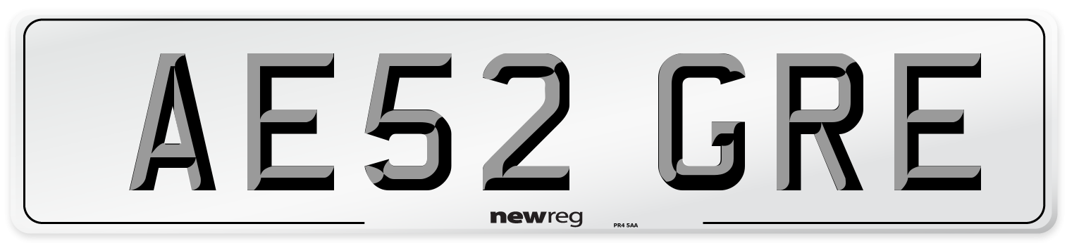 AE52 GRE Number Plate from New Reg